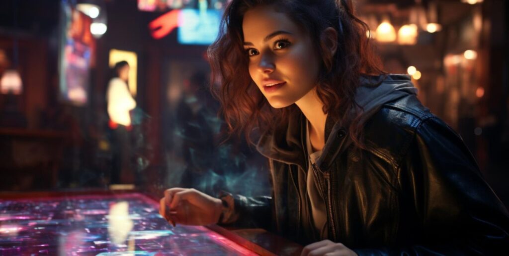 woman playing in casinos game